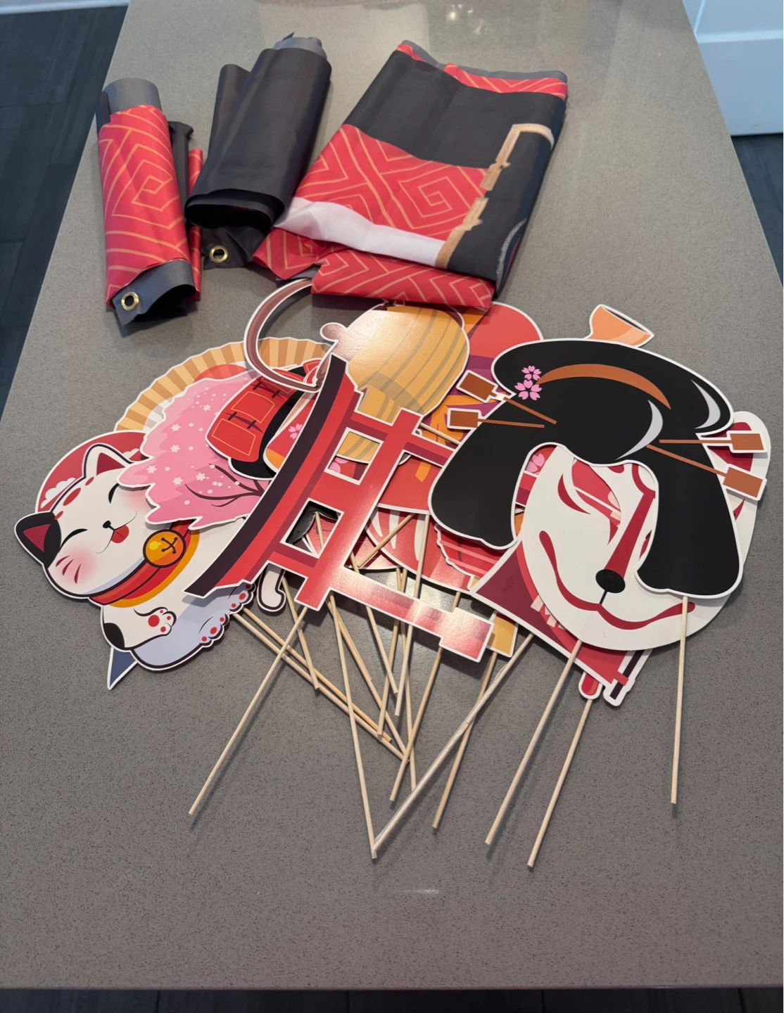 PRETYZOOM Japanese Party Photo Booth Props - photo 3