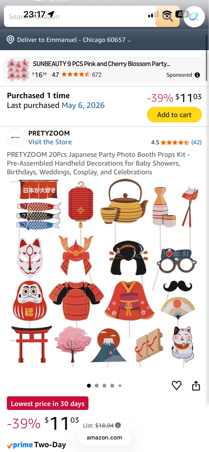 PRETYZOOM Japanese Party Photo Booth Props