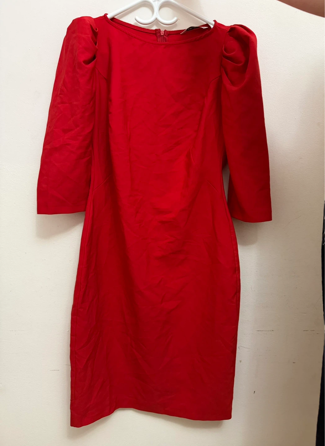 Red Puff Sleeve Dress
