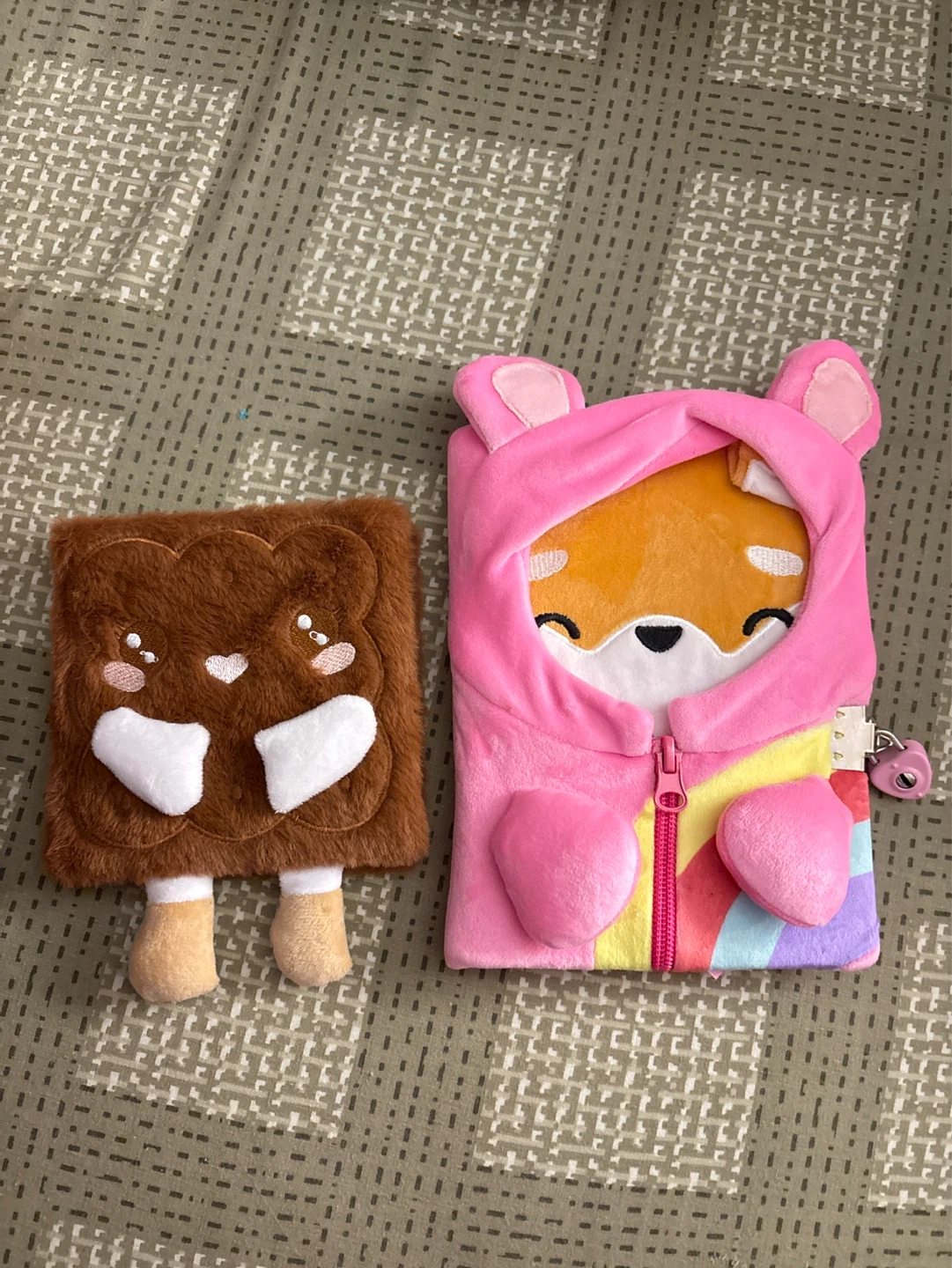 Plush Notebook Set w lock and key