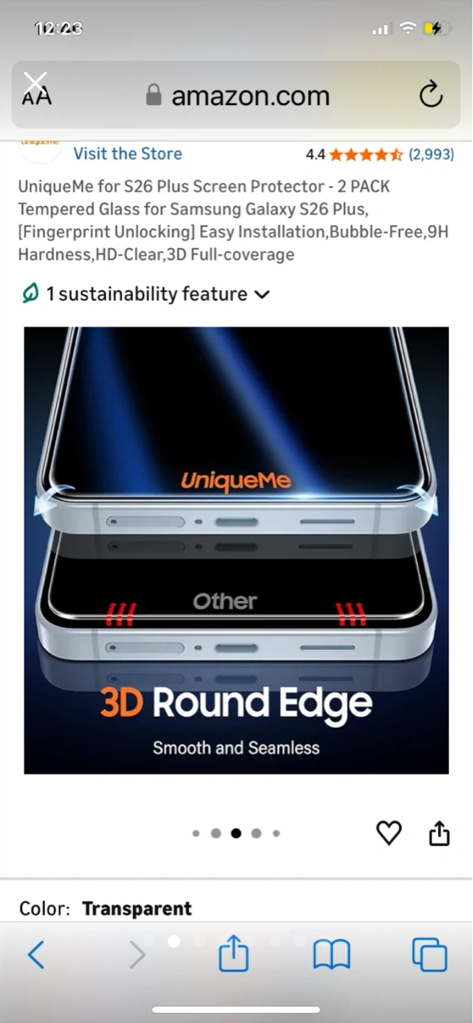 UniqueMe Screen Protector for Samsung Galaxy S26 Plus - 2 Pack - photo 2