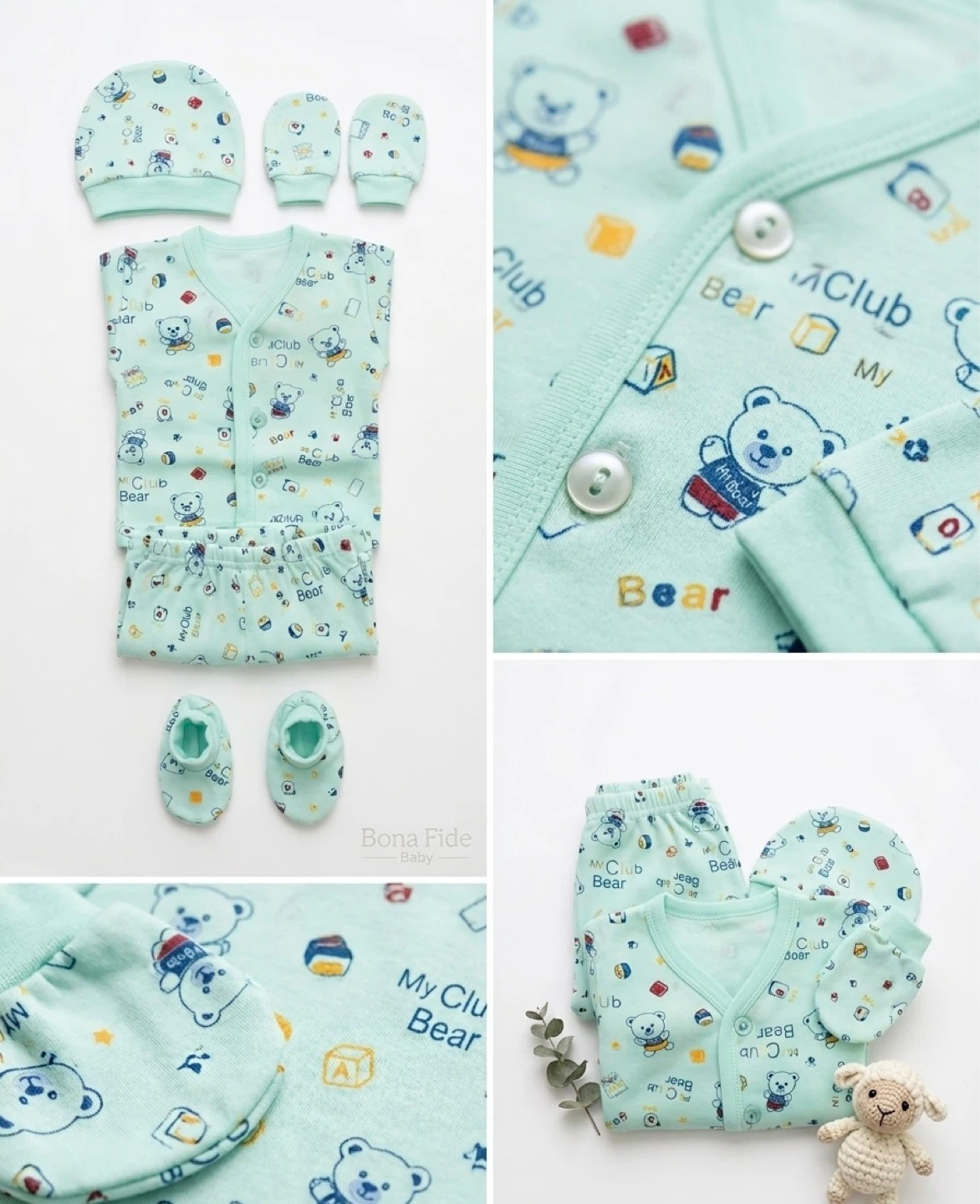 Baby 5-Piece Outfit Set - "My Club Bear" Print - photo 4