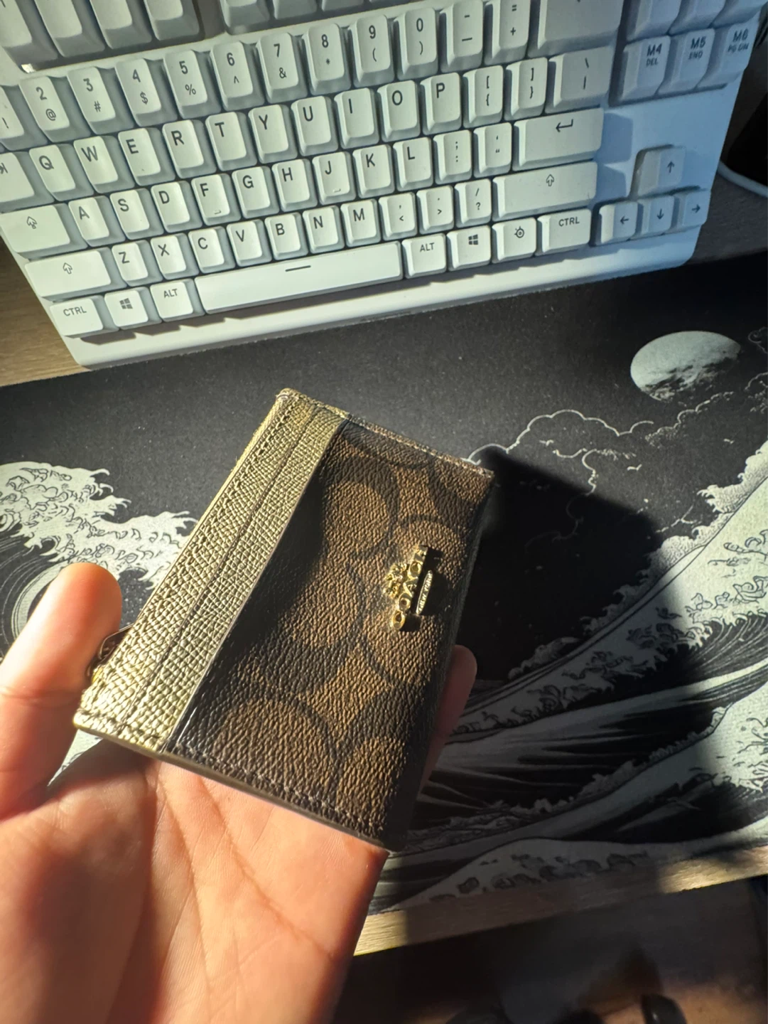 Coach Card Holder with Zipper Pocket