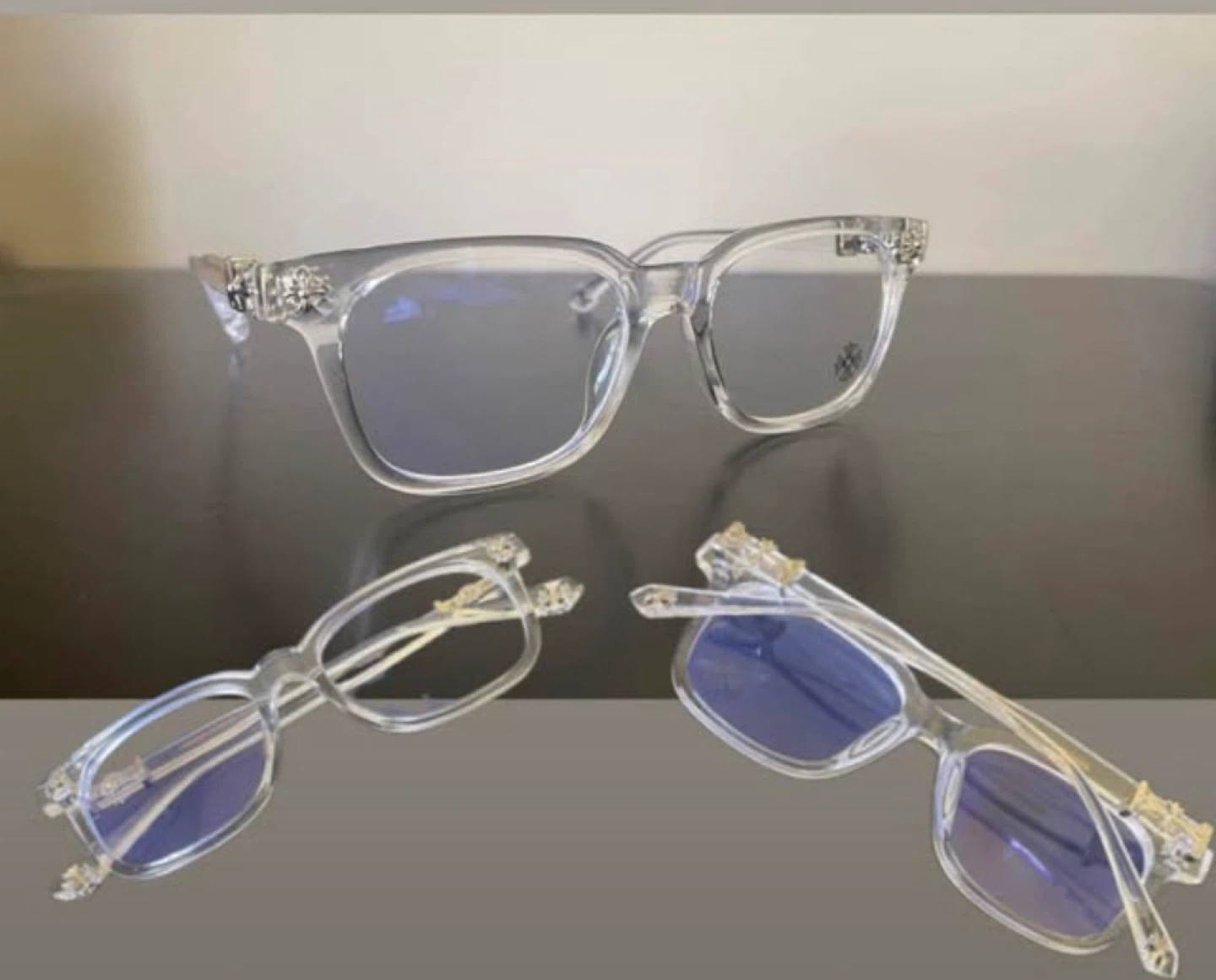 Chrome Hearts Clear Frame Blue Light Glasses