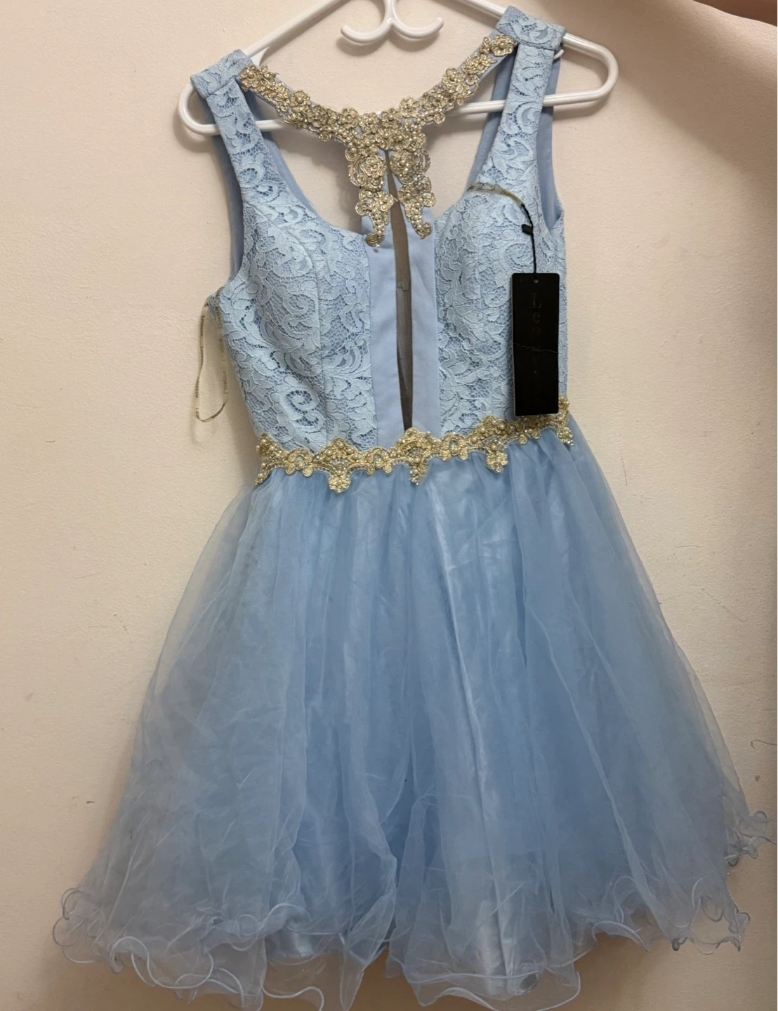 Light Blue Lace & Tulle Party Dress