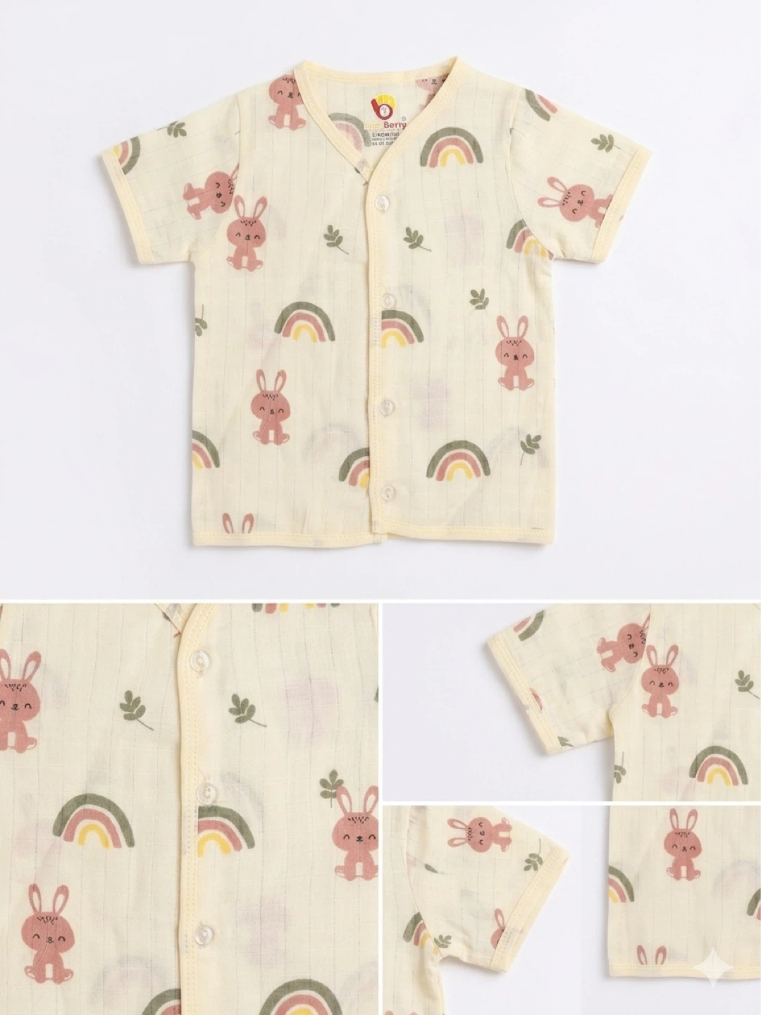 BerryBaby Short Sleeve Baby Onesie - Multiple Prints - photo 3