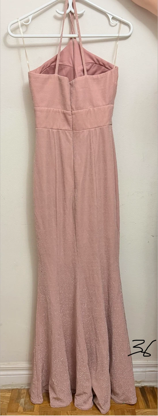 Sparkly Rose Gold Halter Neck Gown - photo 2