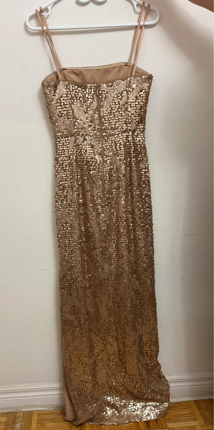 Gold Sequin Spaghetti Strap Maxi Dress - photo 2