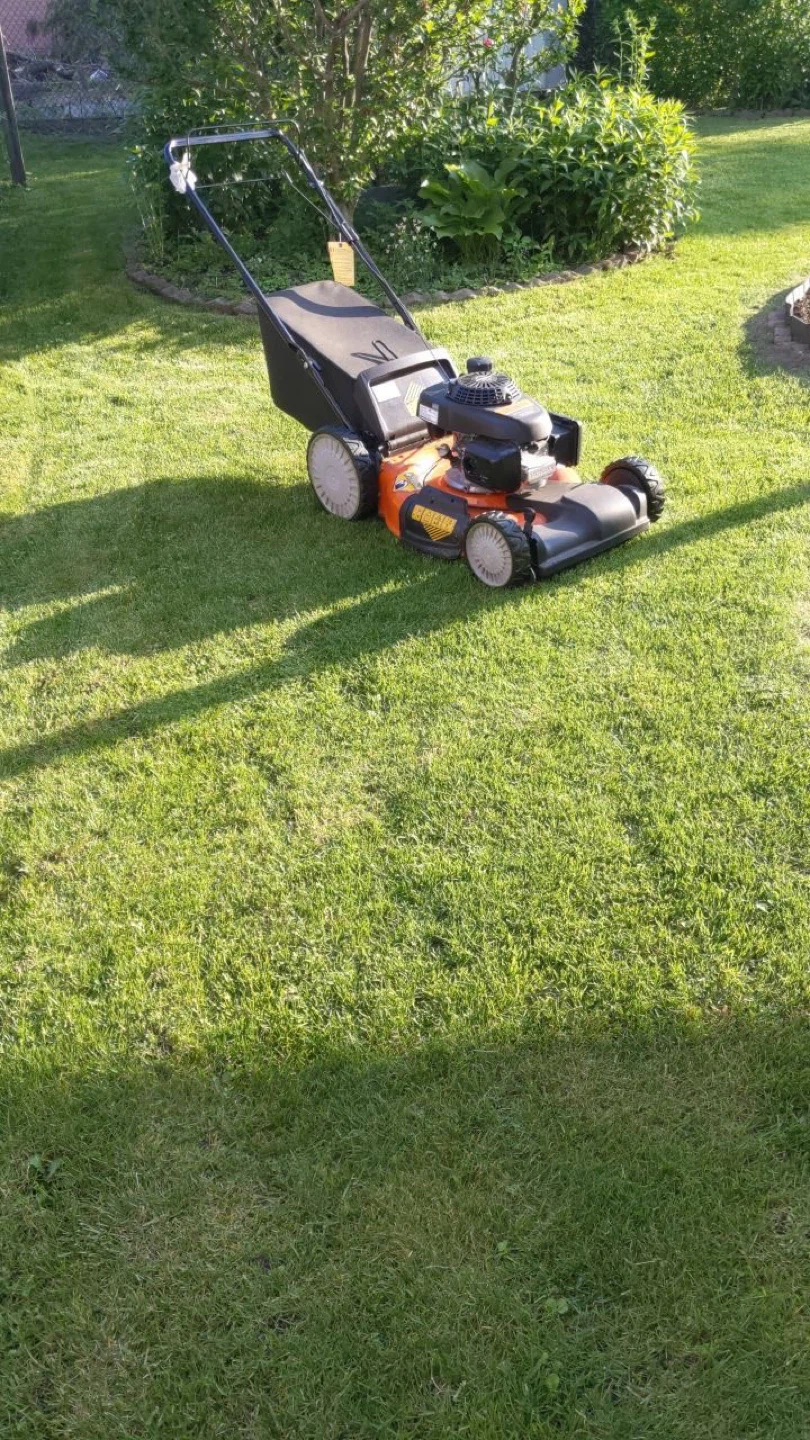 mowing lawn