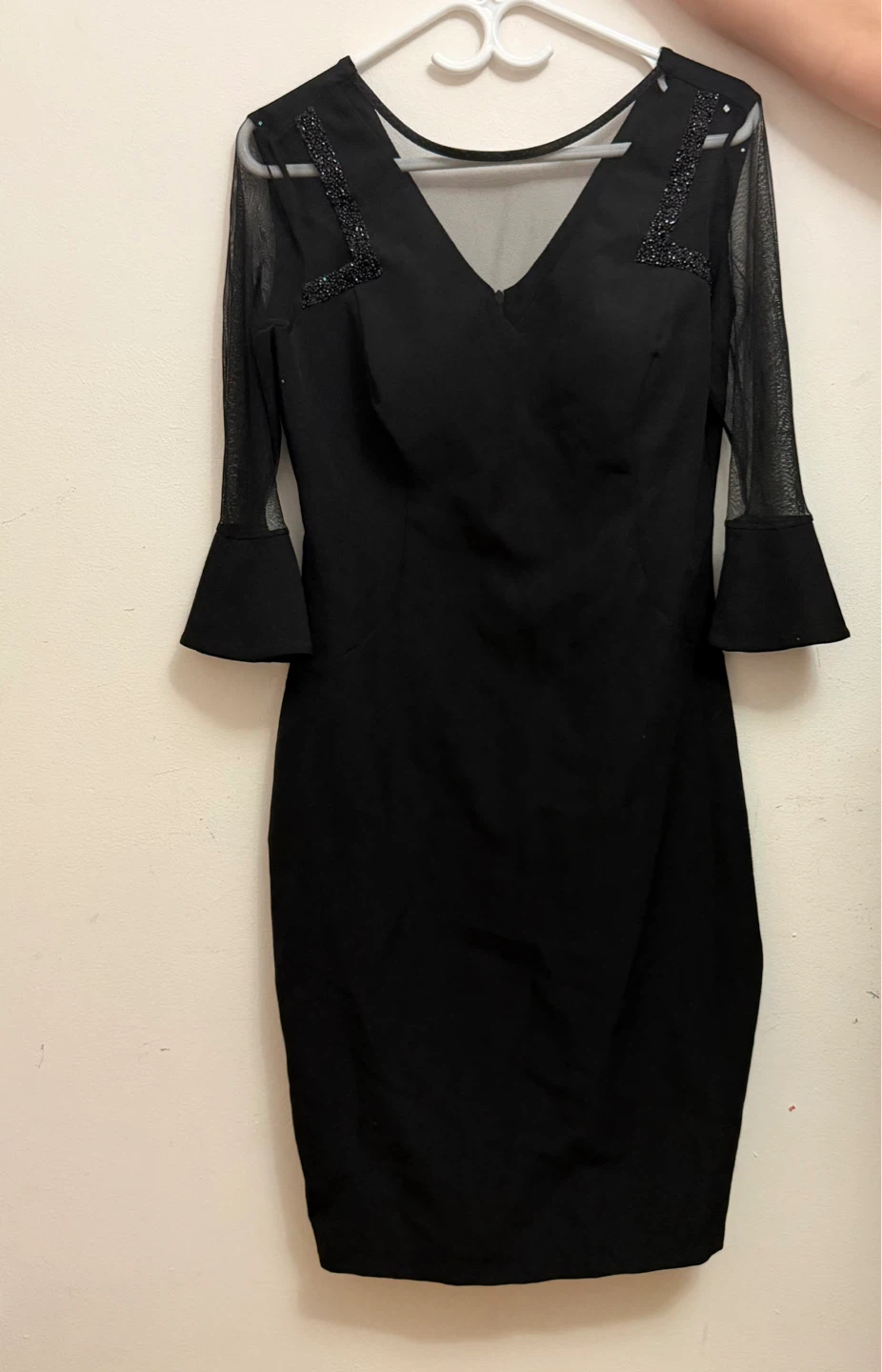 Black Mesh Sleeve Dress