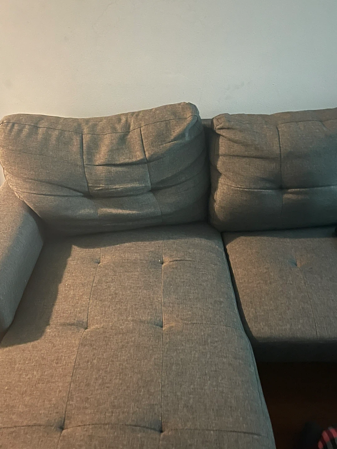 Gray Sectional Sofa Couch - photo 2