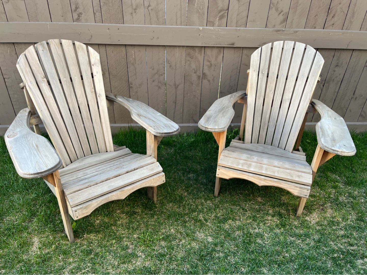 2 Wooden Adirondack Chairs