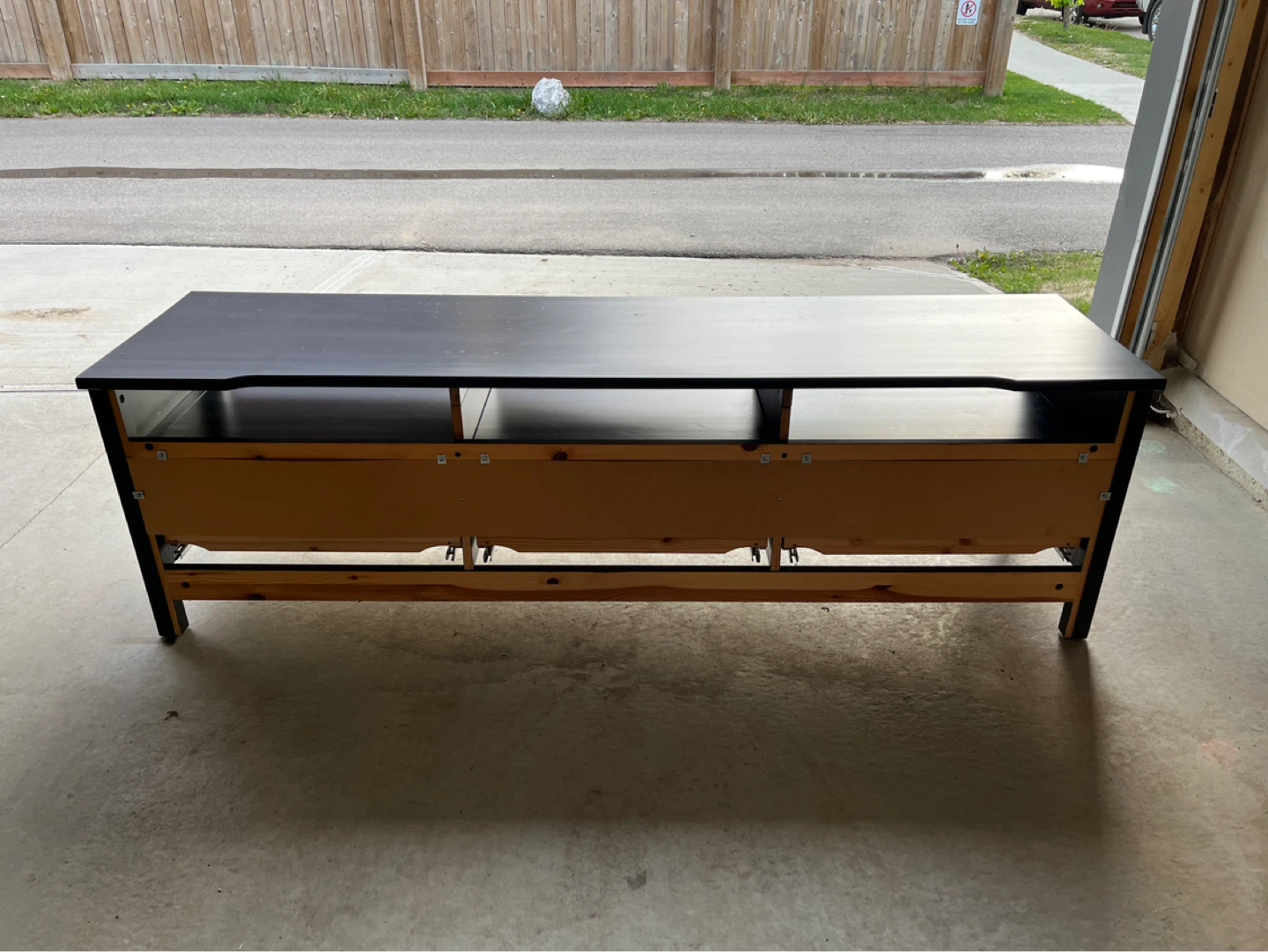 TV Stand - Black Entertainment Unit with Drawers - photo 2
