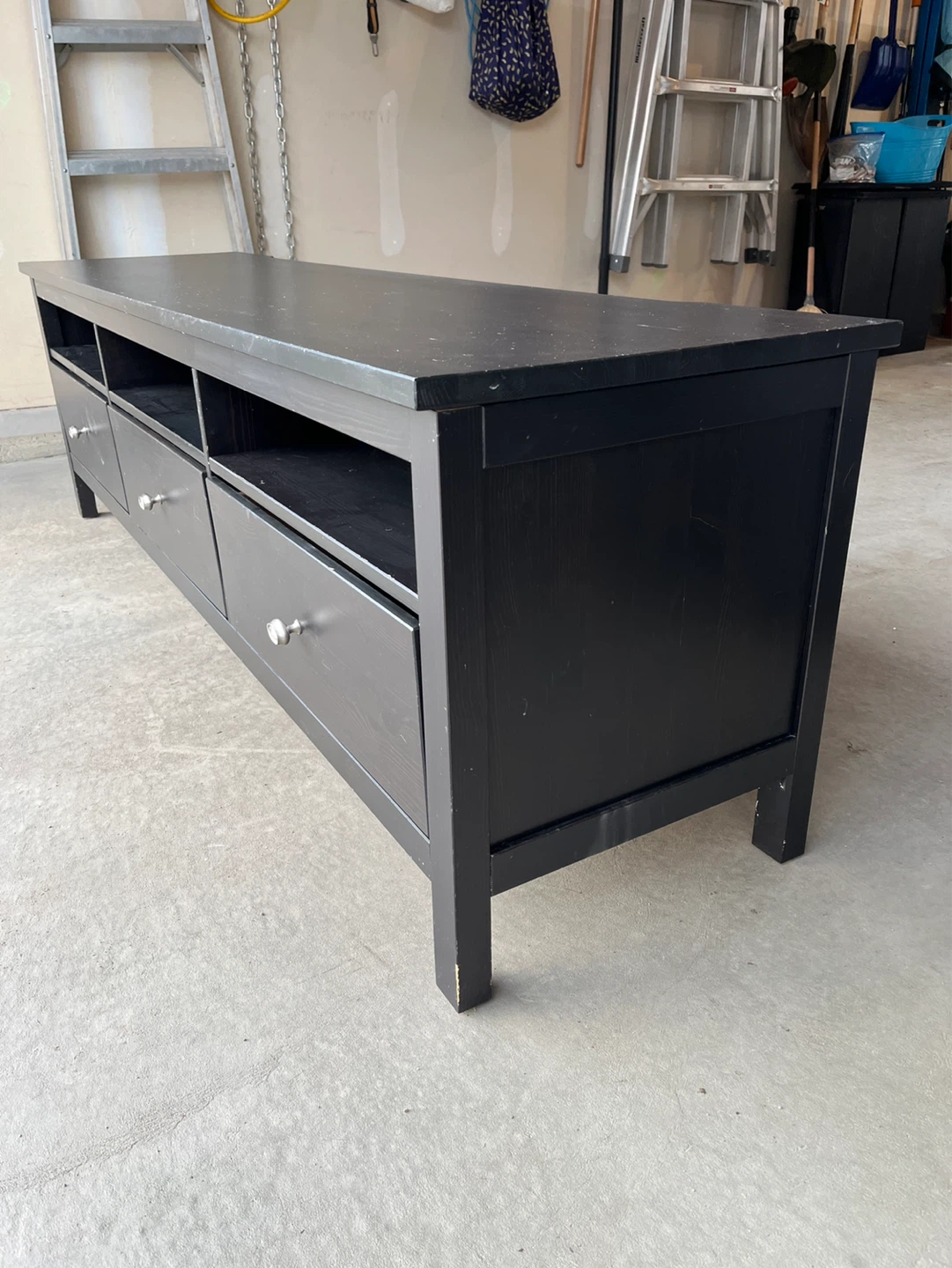 TV Stand - Black Entertainment Unit with Drawers - photo 3