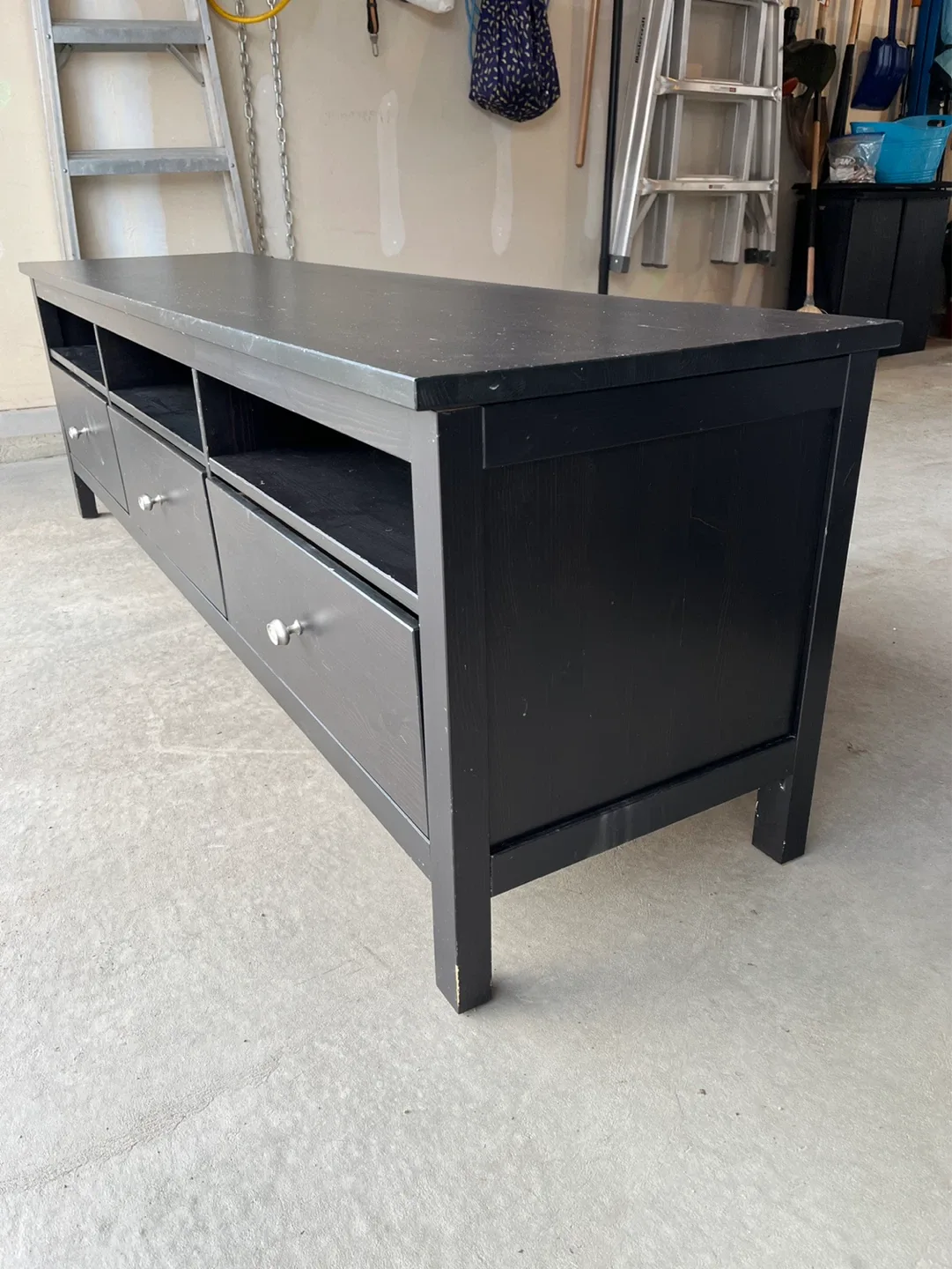 TV Stand - Black Entertainment Unit with Drawers - photo 3