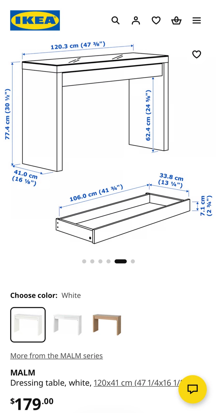IKEA MALM Table & swivel chair,delivery available for a fee - photo 4