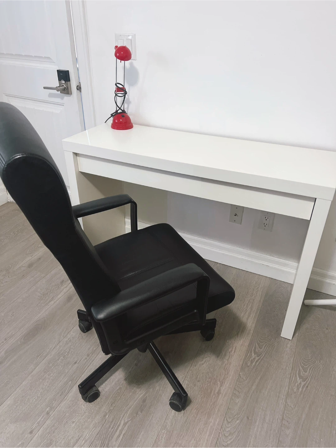 IKEA MALM Table & swivel chair,delivery available for a fee