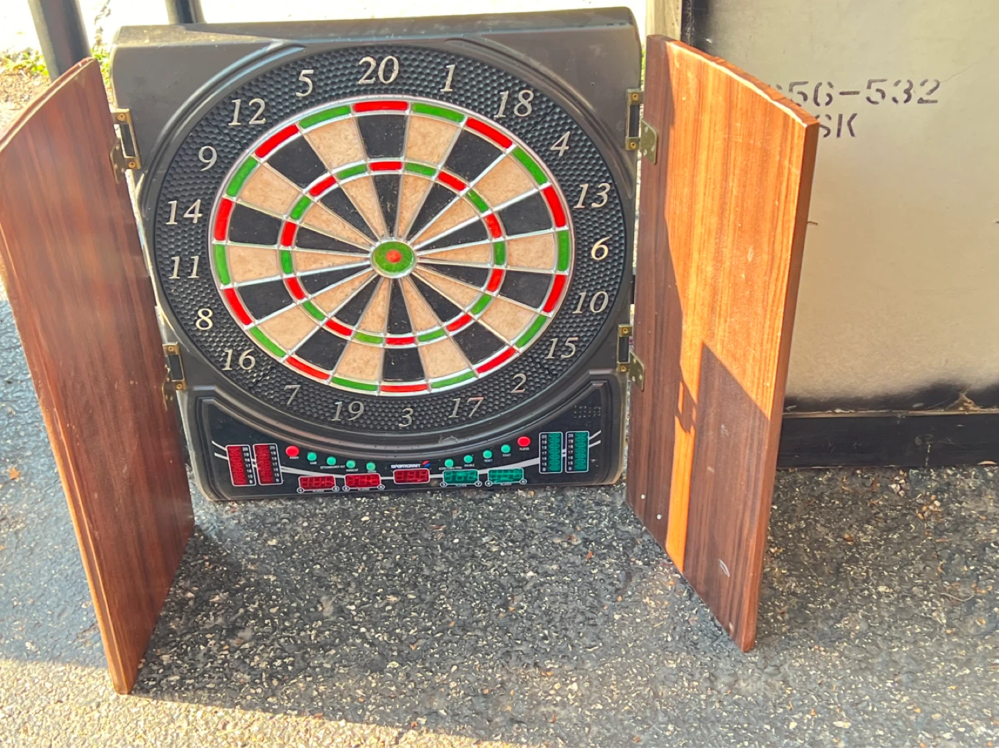 Sportcraft Electronic Dartboard with Cabinet
