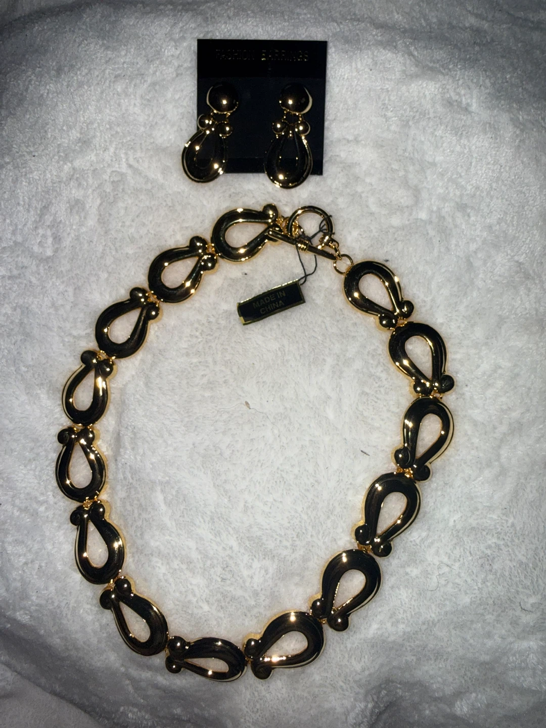 Gold-tone Bracelet and Earring Set - photo 2