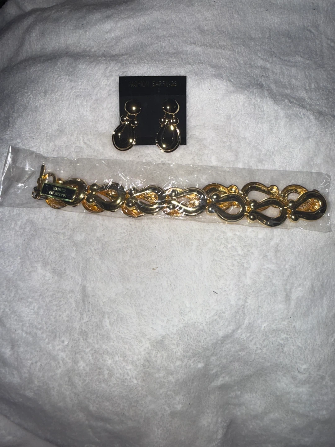Gold-tone Bracelet and Earring Set