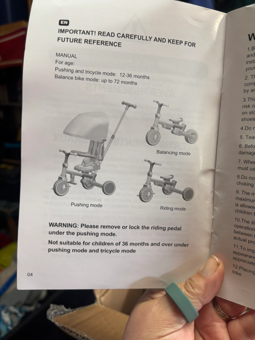 INFANS 6-in-1 Kids Tricycle Toddler Bike - photo 2
