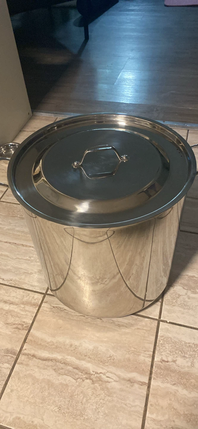 Large Stainless Steel Stock Pot with Lid. $80/OBO