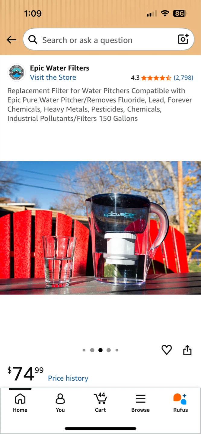 Epic Water Filters Replacement Filter for Water Pitchers - photo 2