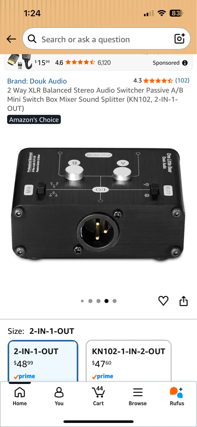 Douk Audio 2-Way XLR Balanced Stereo Audio Switcher A/B Mini - photo 2
