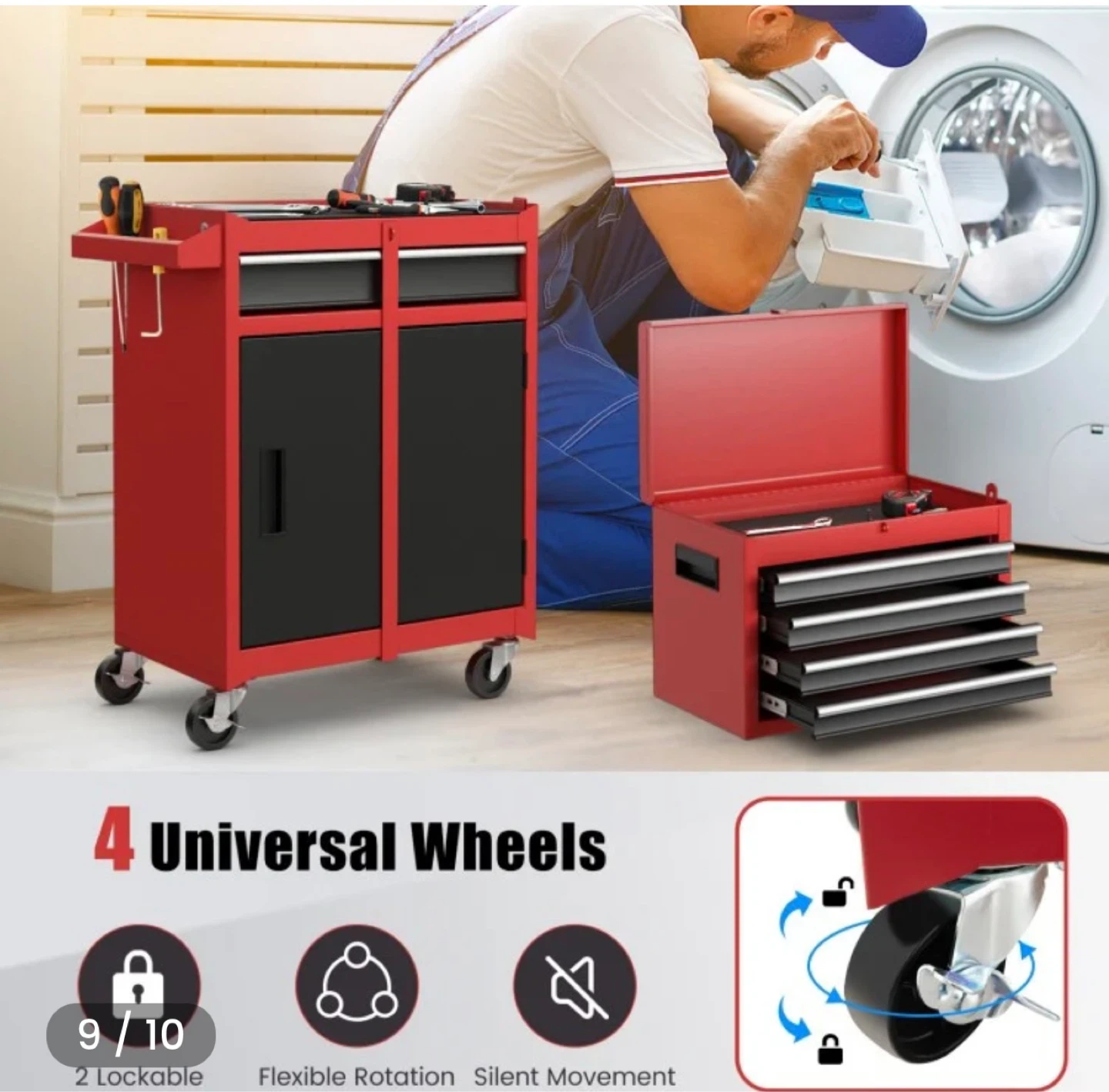 Red Rolling Tool Chest with Top Box - photo 2