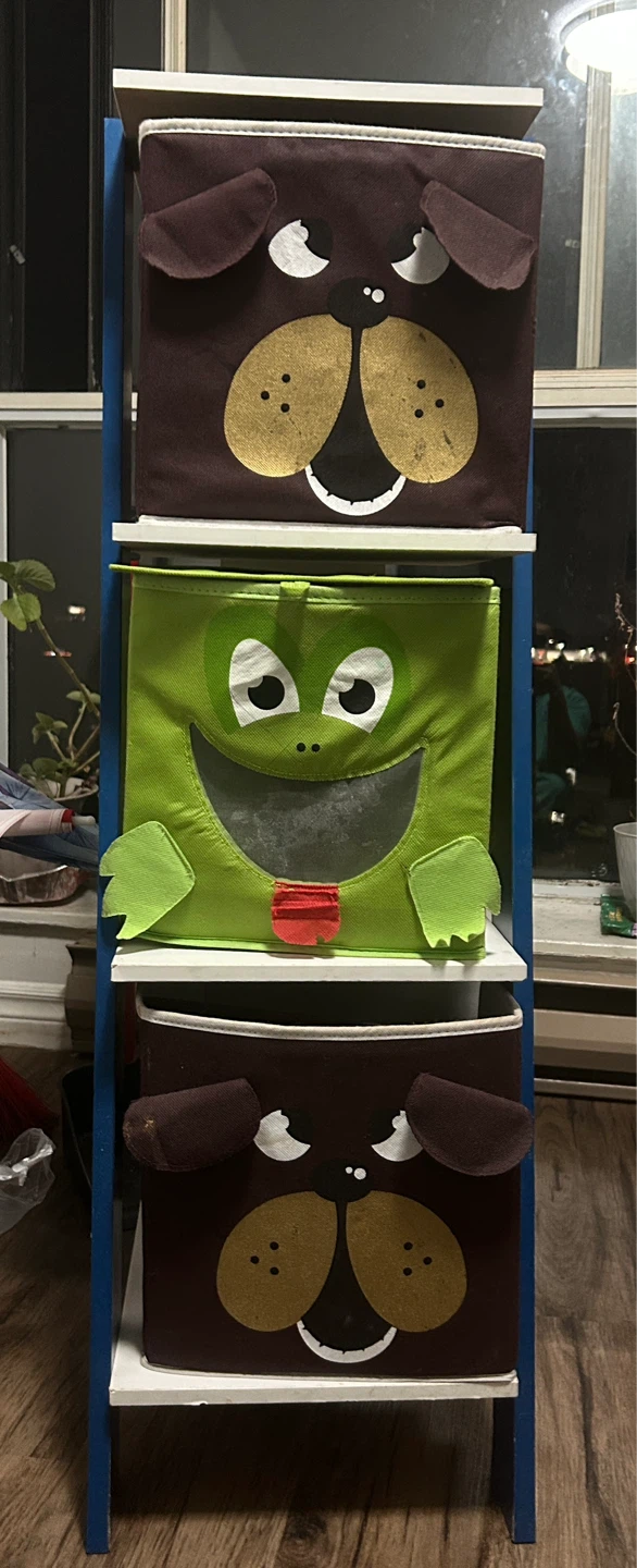 Moveout sale Kids Storage Shelf with Fabric Bins