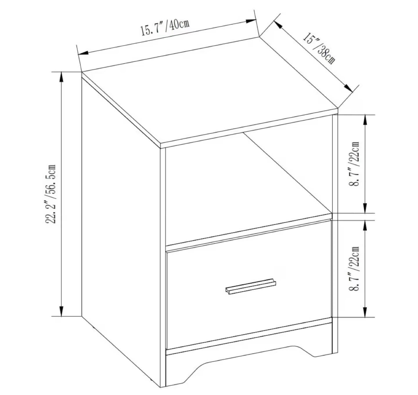 White Side Table, Nightstand with Drawer – Good Condition - photo 3