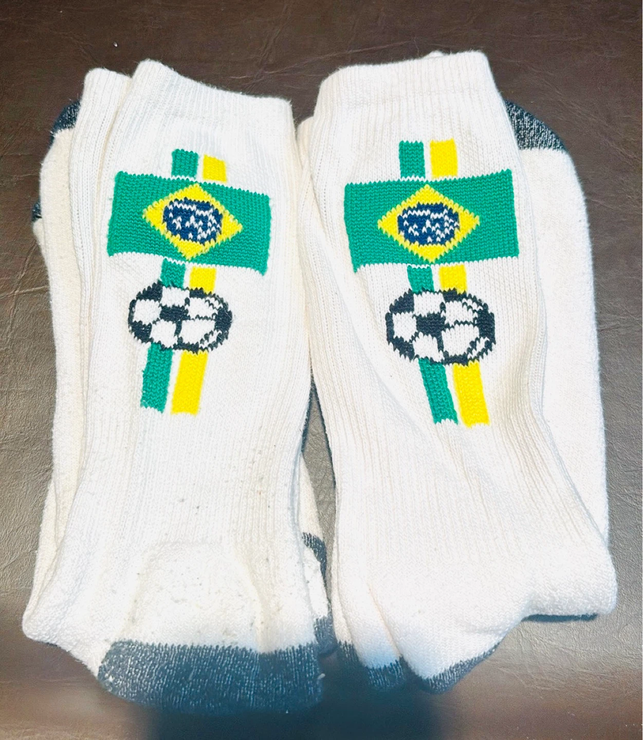 2 pairs of Brazil Soccer Crew Socks