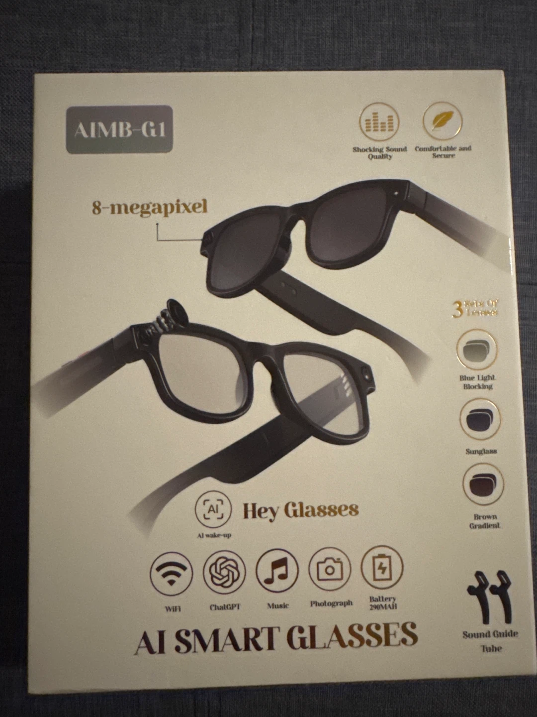 AIMB-G1 AI Smart Glasses with 8MP Camera