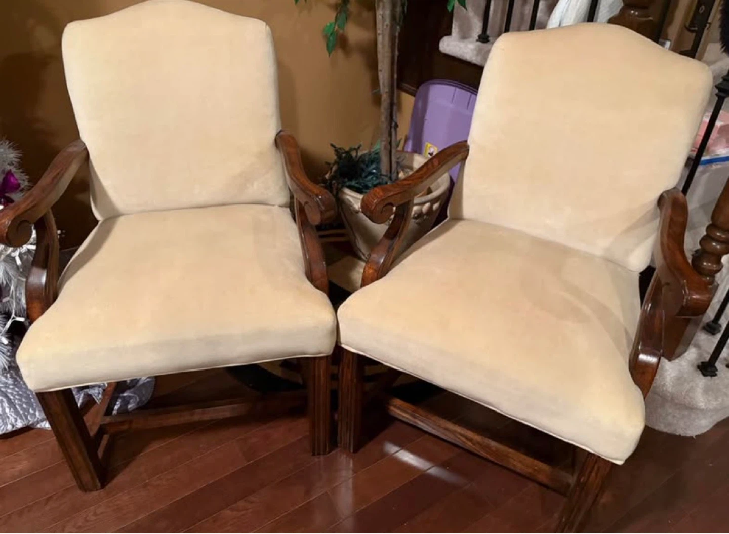 Cream Upholstered Arm Chairs (Set of 2) - photo 2