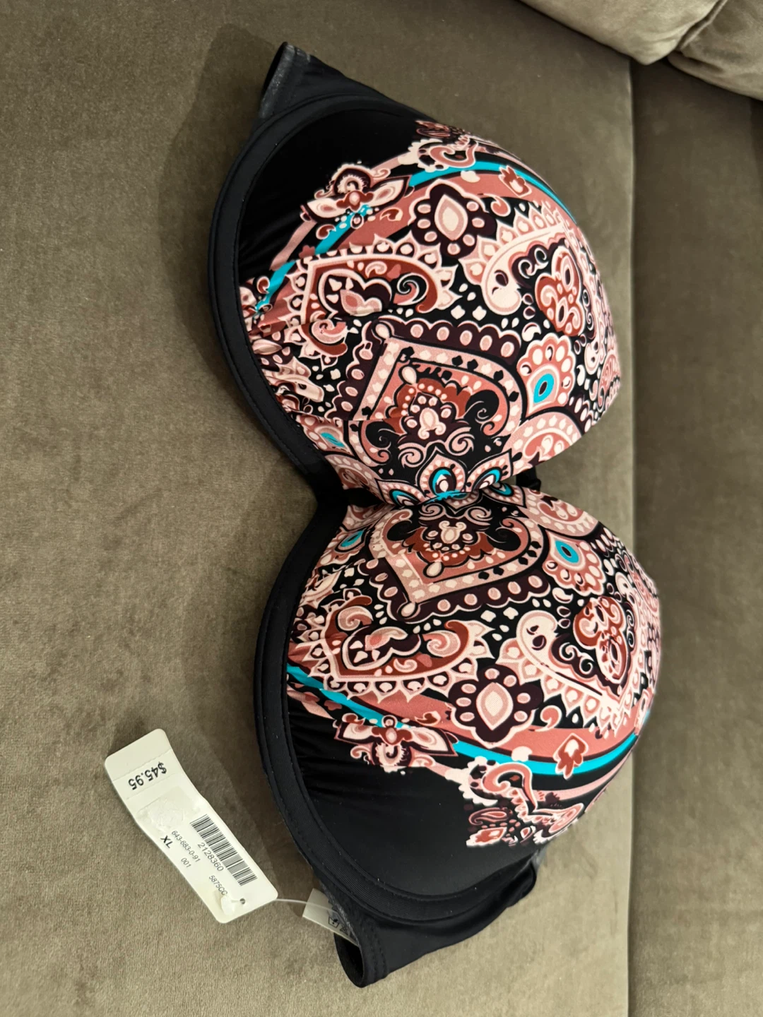 La Vie en Rose Aqua Bikini Top XL