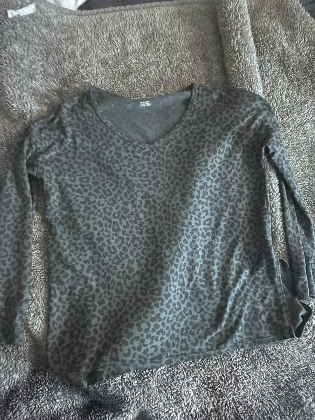 American Eagle Leopard Print Long Sleeve Top