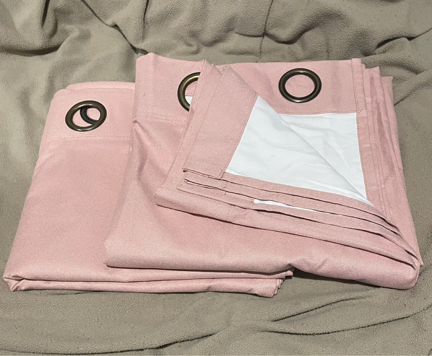 BRAND NEW Blackout Pink Grommet Curtains (Set of 2) L-102” W-52”