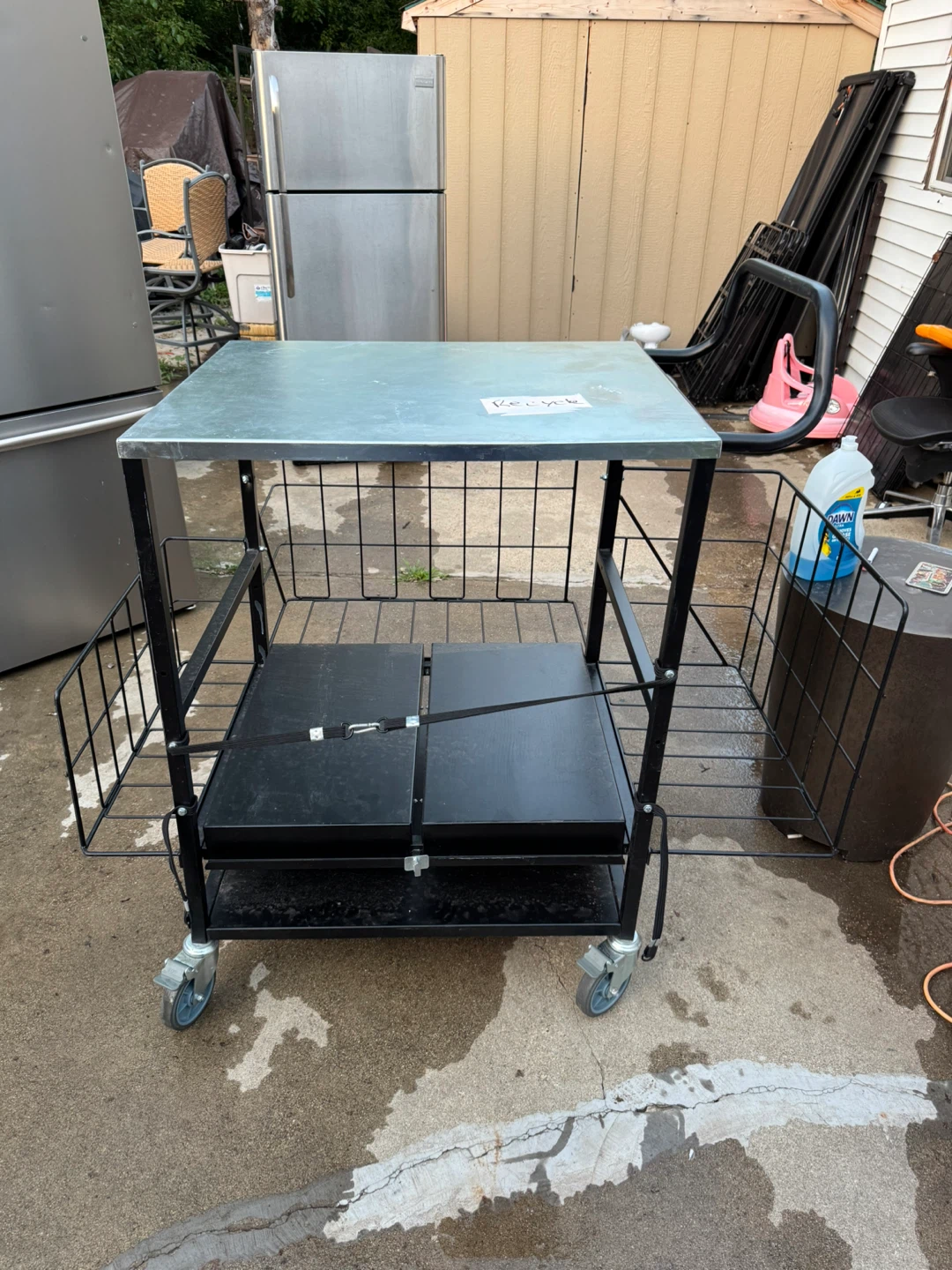Rolling Utility Cart with Shelves and Baskets