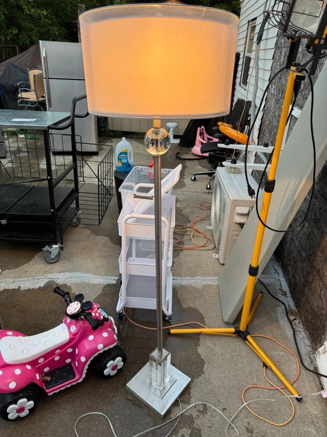 Modern Floor Lamp with Crystal Accent