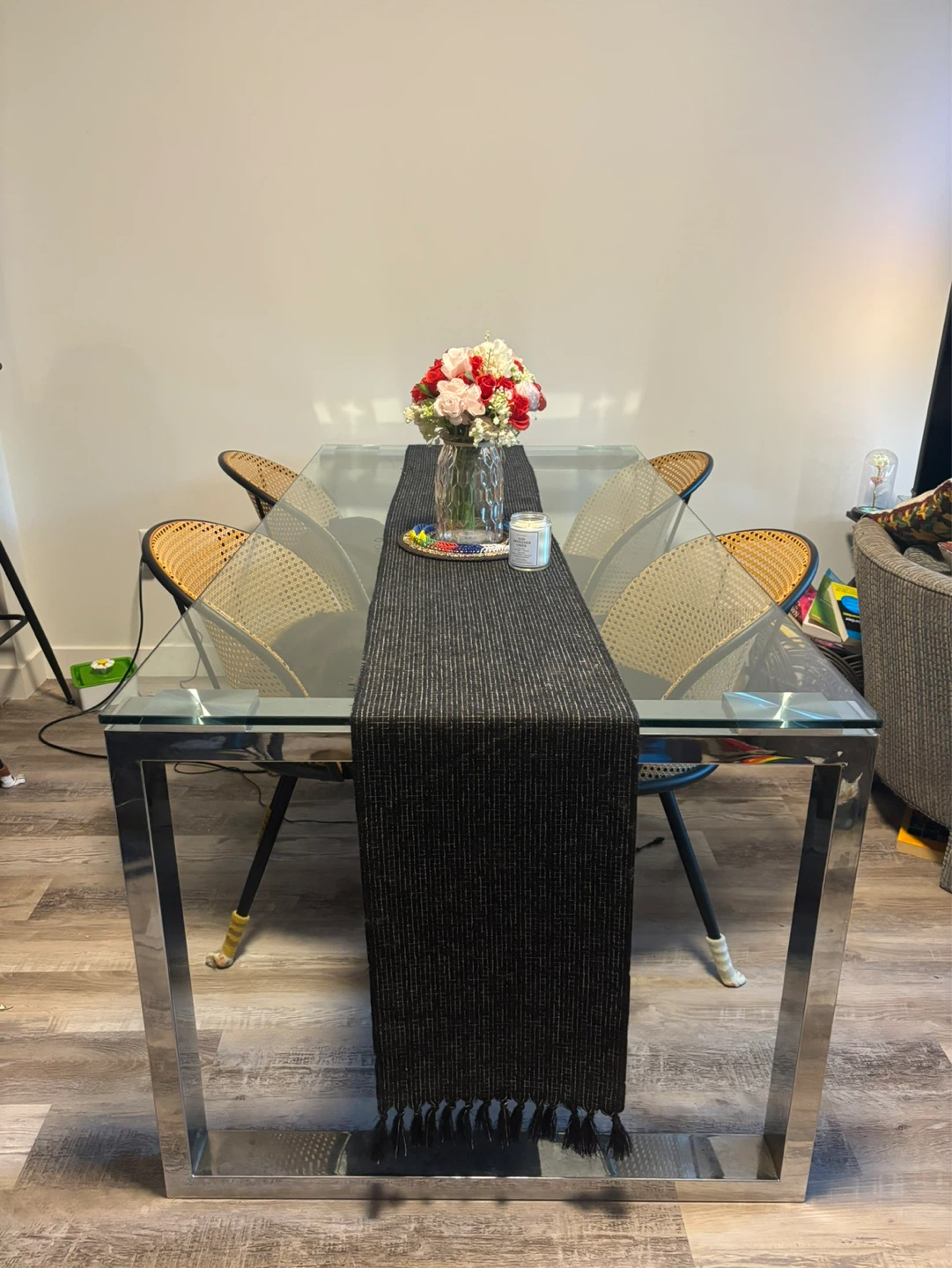 Glass & Chrome Dining Table Only– 71” 6-Seater - photo 3