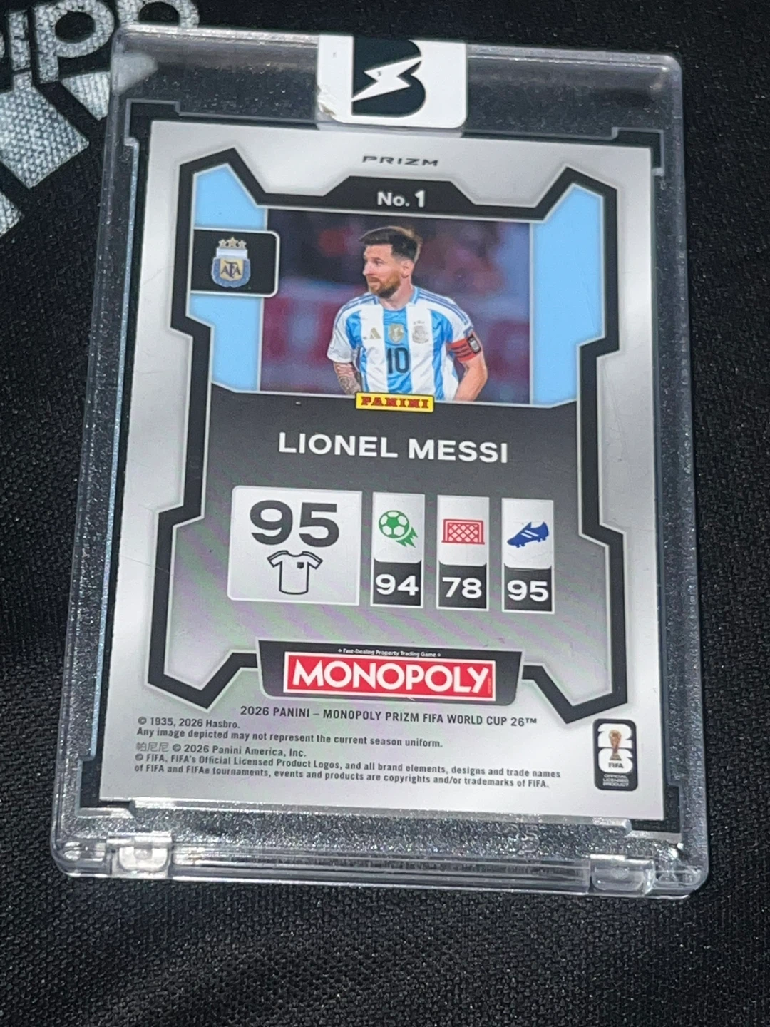 Lionel Messi Monopoly Prizm Trading Card - photo 2