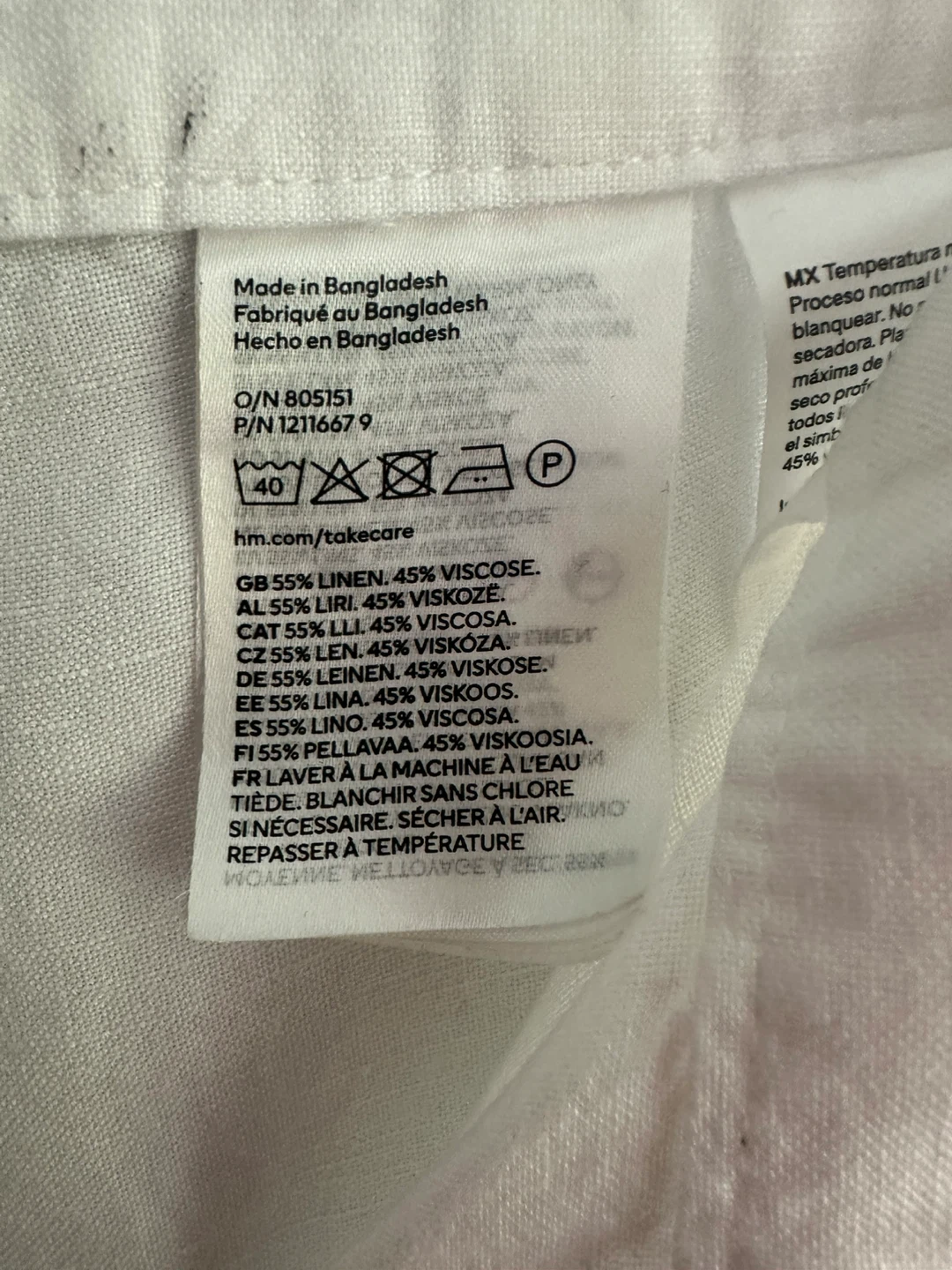 H&M White Linen Blend Pants US 4 - photo 5