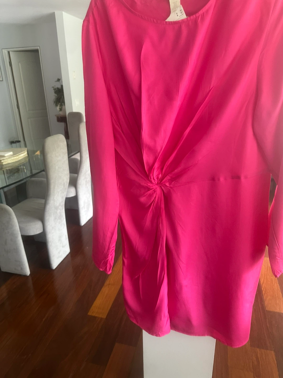 H&M Pink Long Sleeve Twist Front Dress - photo 2