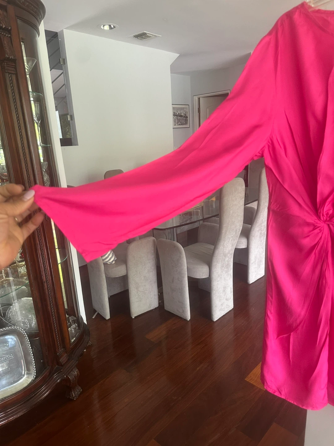 H&M Pink Long Sleeve Twist Front Dress - photo 3