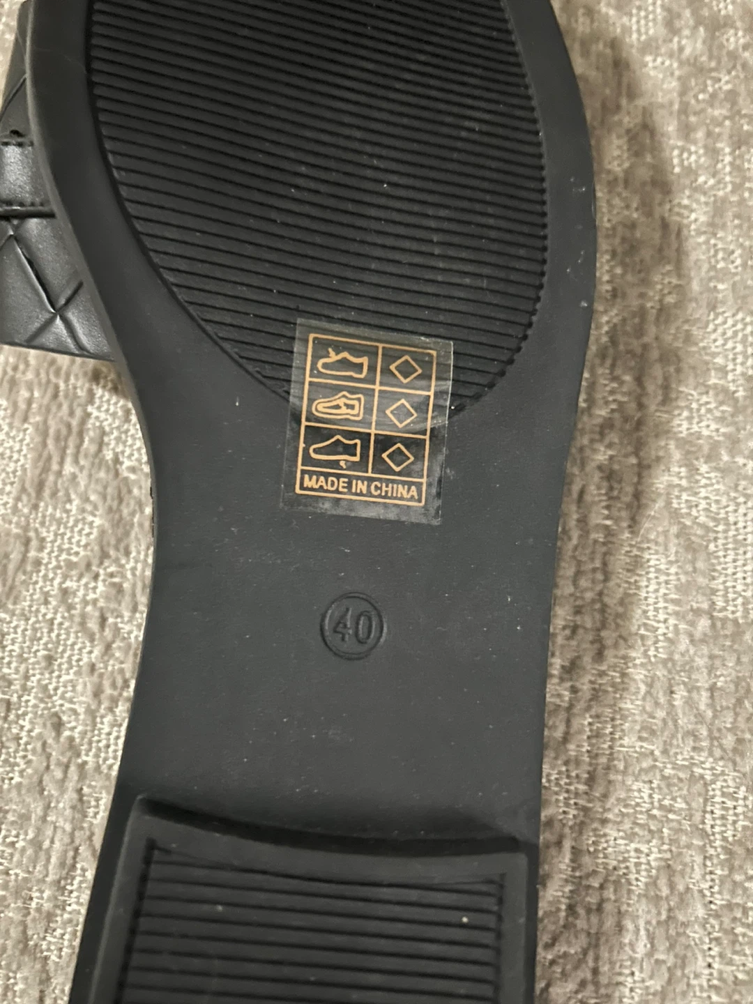 Black Slide Sandals with Gold Chain - Size 40 - photo 4