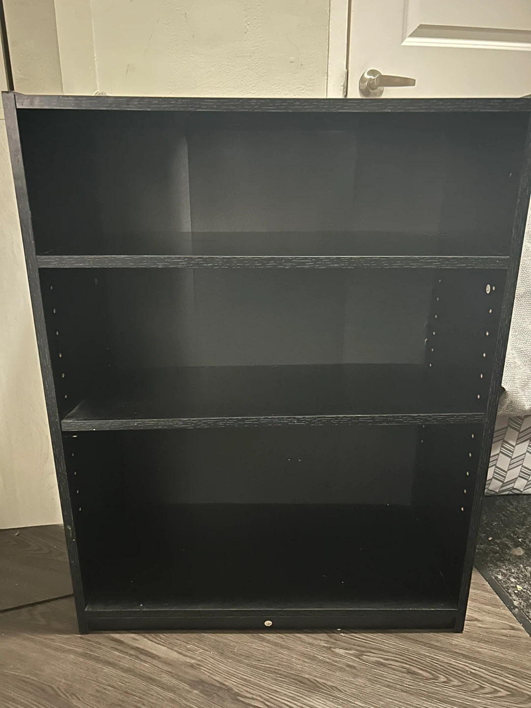 Black 3-Shelf Bookshelf - photo 2