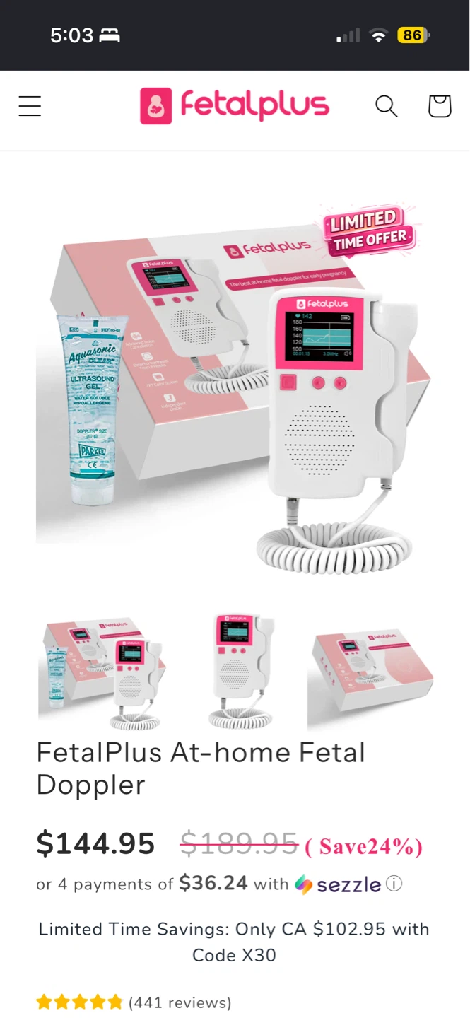 FetalPlus At-home Fetal Doppler
