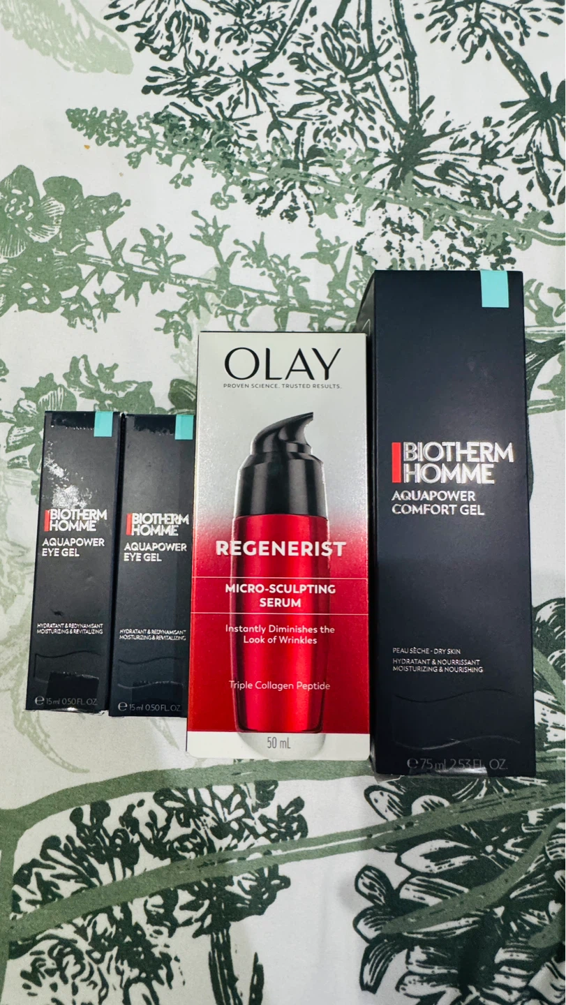 Biotherm Homme Aquapower Eye Gel & Olay  Micro-Sculpting Serum