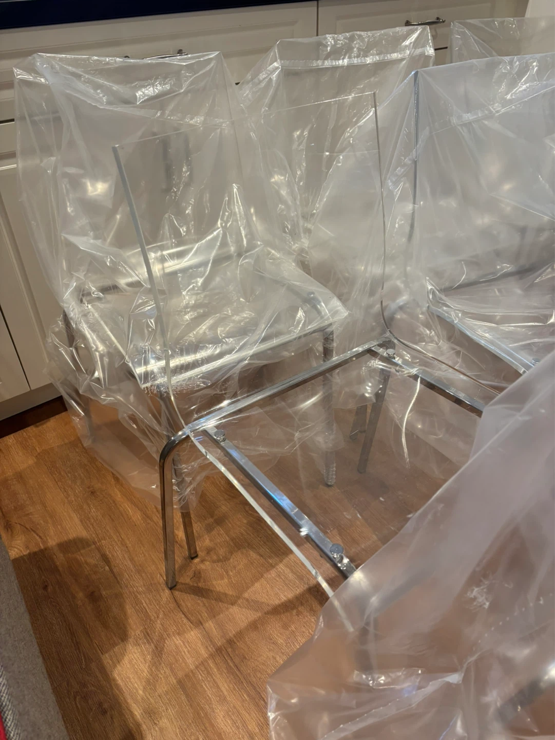 NEW Set of 8 Clear Ghost Chairs with Chrome Legs - photo 4
