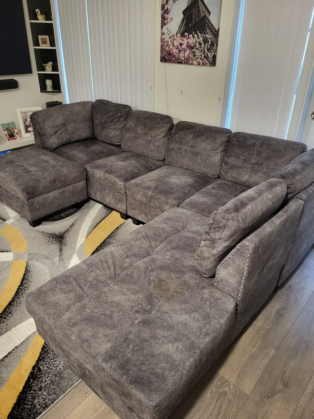 Grey Sectional Sofa with Chaise